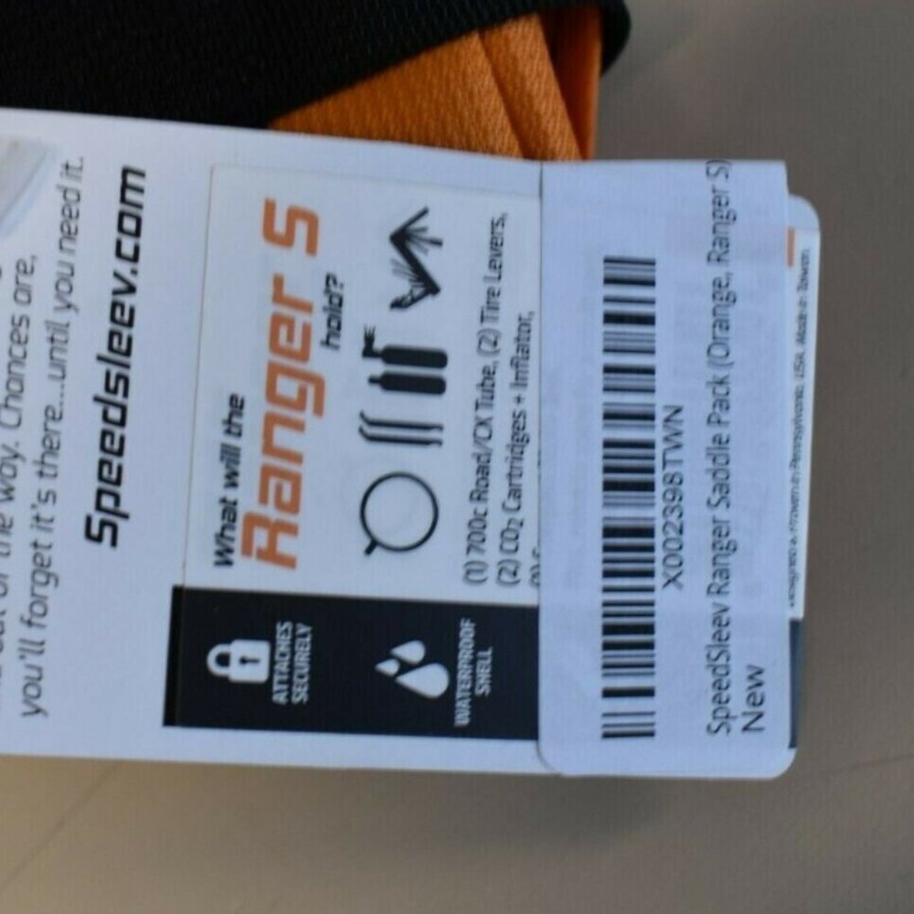 Speedsleev Bicycle Seat Saddle Bag Pack Ranger S Waterproof Retail $35 Orange - Picture 5 of 7